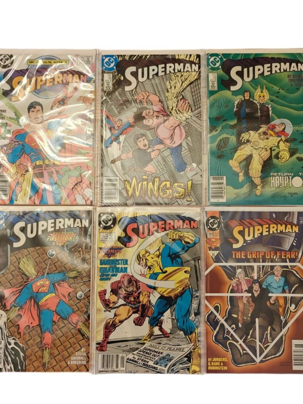 Vintage Superman Comic Lot Of 10 Comics John Byrne 1980s 90s DC Comics